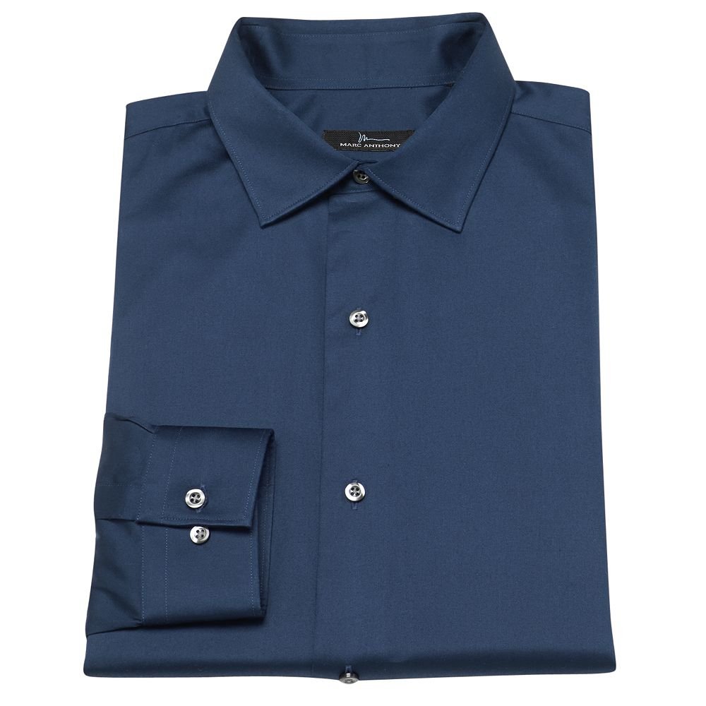 NEW Marc Anthony Slim-Fit Solid Easy-Care Spread-Collar Dress Shirt 17 ...