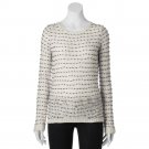 Juniors Small S Gray & Cream Zipper Back Sweater Top by Take Out NEW $40.00