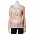Juniors Small S Pink & Cream Zipper Back Sweater Top by Take Out NEW $40.00