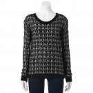 Juniors Medium Black White Geometric Style Sweater by Say What?  NEW $44.00