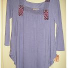 Juniors Small or S BLUE ICE Embroidered Lace Knit Top Mudd $32.00 NEW