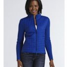 NEW Womens Medium Laura Scott Women's Insulated Sweater Jacket Azure Blue $40