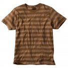 Aces & Eights Brown Striped T-Shirt Tee White Sz Small or S Young Mens NEW