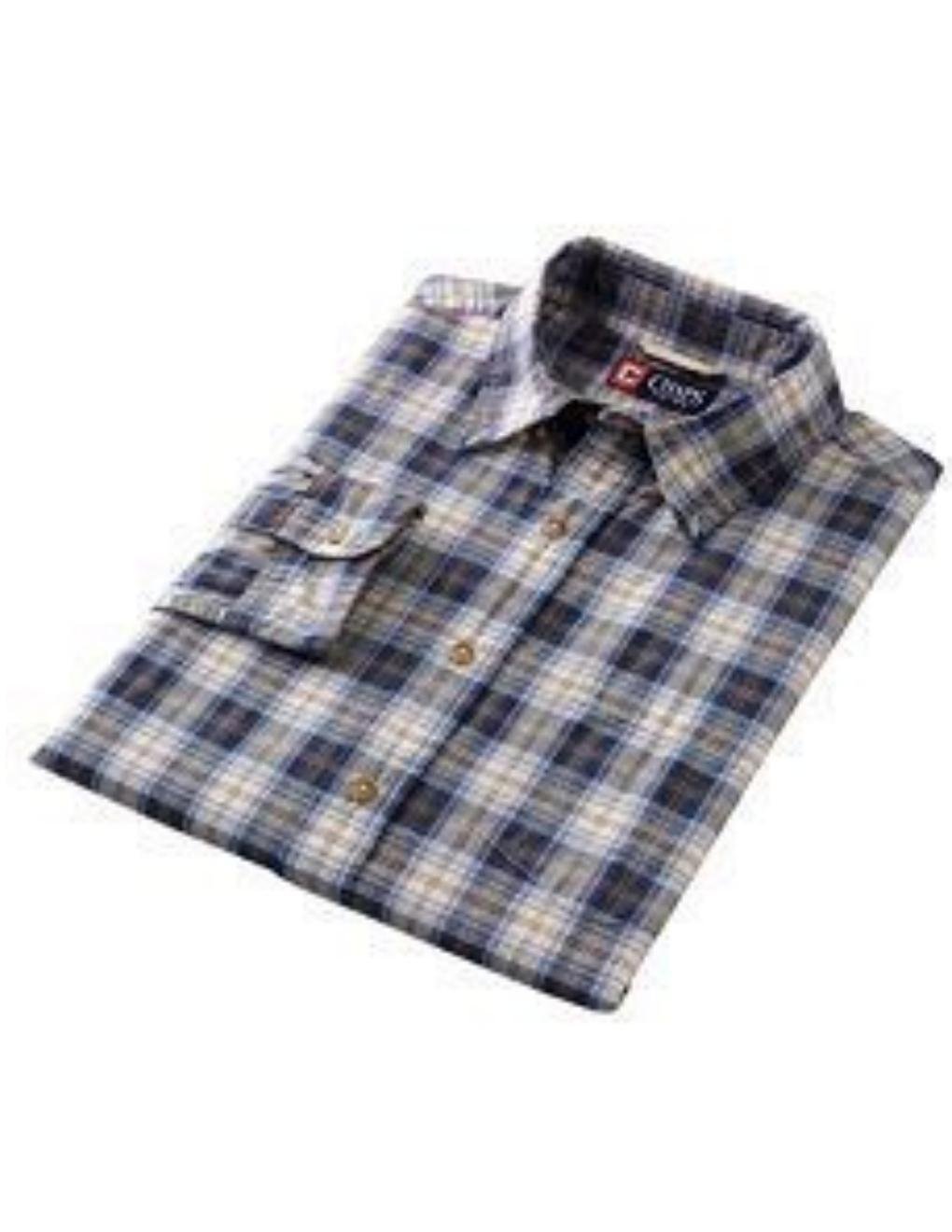 Mens Oxford Style Long Sleeve Shirt Button Down Blue Plaid Medium Chaps  NEW