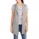 NEW Womens Structured Fleece Vest Medium Gray by Say What Star