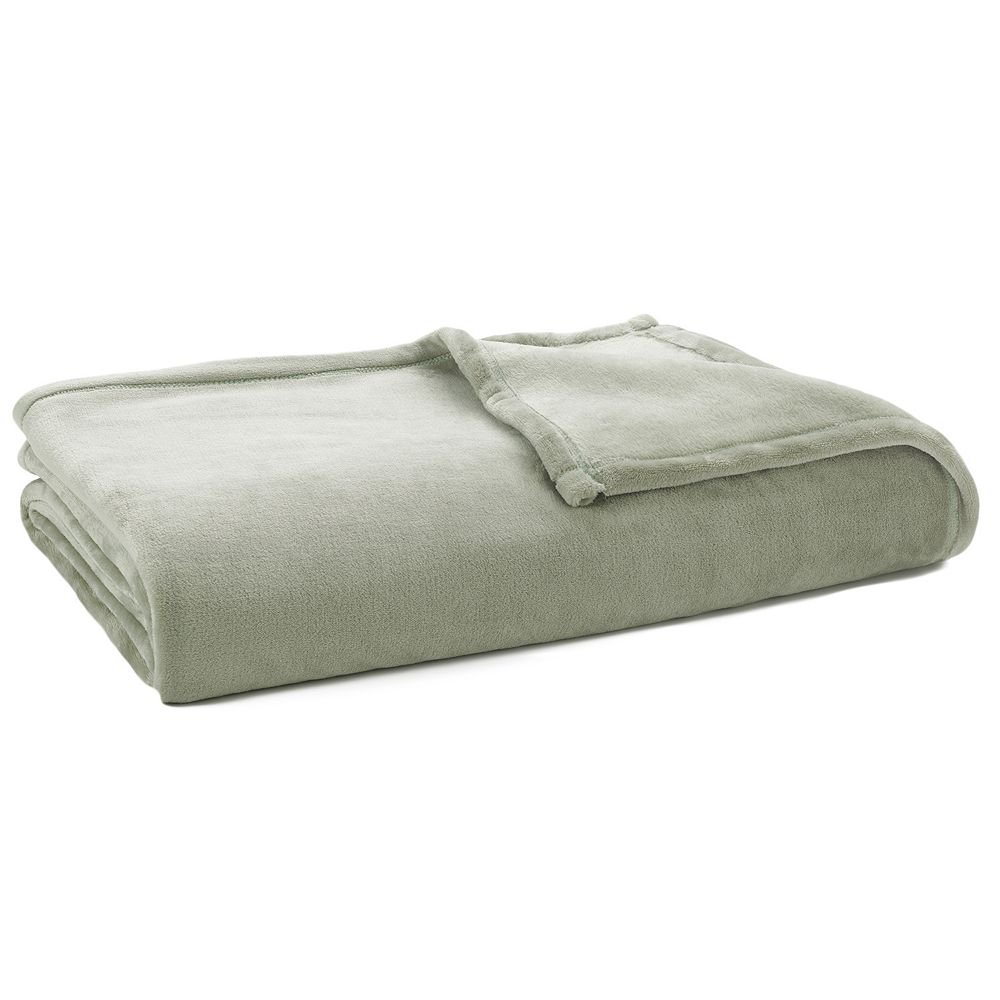 The Big One Super Soft Plush Full/Queen Size Blanket 90 x 92 SAGE NEW