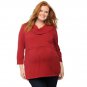 Womens Deep Red Plus Size 1X Maternity Cowlneck Tunic Sweater Oh Baby by Motherhood NEW