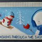 St Nicholas Square Let it Snow Hand Painted 13 In Rectangular Serving Platter NEW