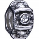 NEW PUGSTER Rhinestone Studded Roulette Style European Bead $27 Silver