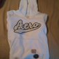 Aeropostale White Pop-Over Notched Neck Hoodie Hooded Jacket Pockets Juniors Medium NEW