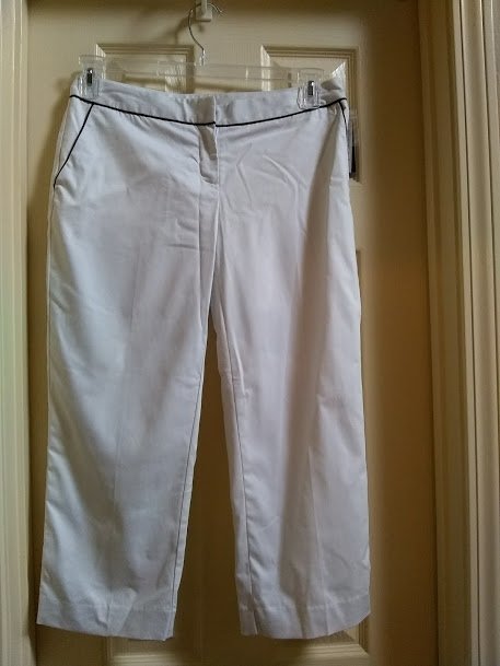 NWT Size 4 Attention Brand White Cropped Pant Capris - Lined - Cute