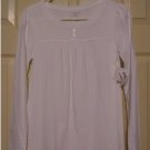 Old Navy Girls White Mixed Media Scoop Neck Tee or Top Sz Extra Large XL NEW