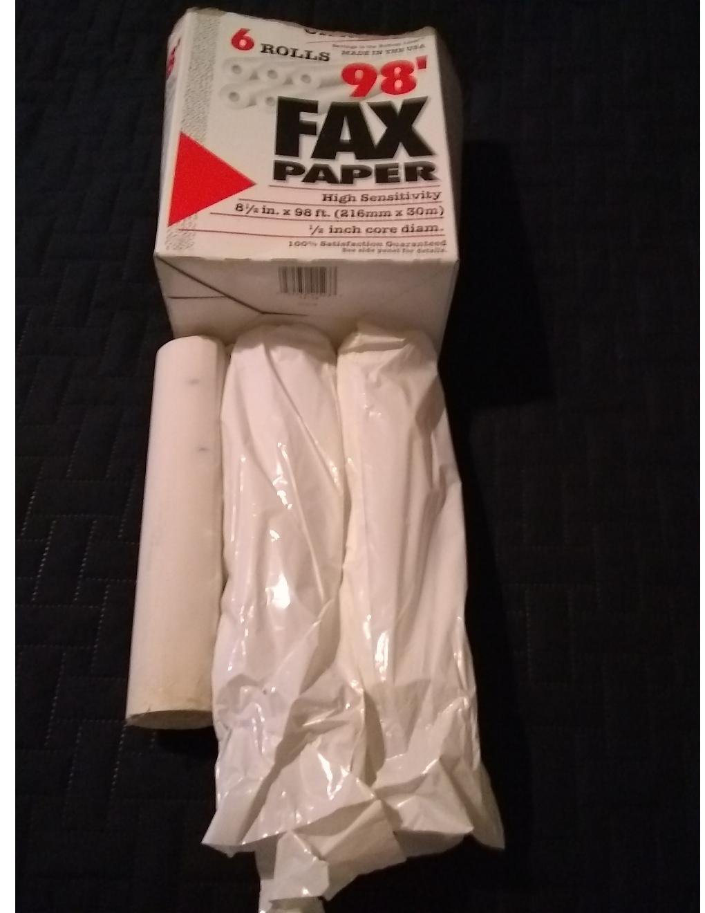 OfficeMax FAX PAPER 2.5 Rolls Thermal High Sensitivity 8.5” x 98’/Roll