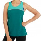 NEW Danskin Now Active Mesh Detail Tank With Reflective Tape Teal Small