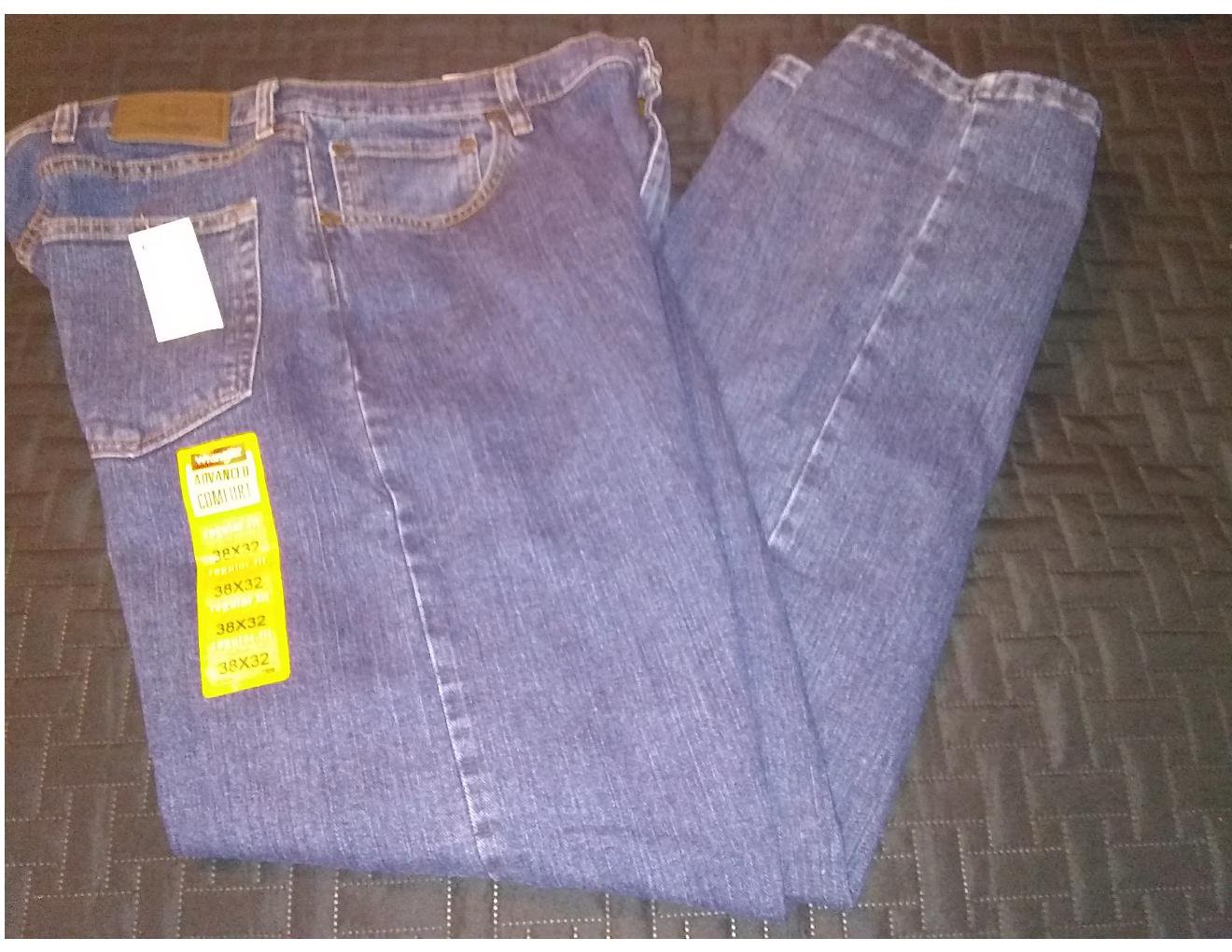 NEW Wrangler Jeans Sz 38x32 Advanced Comfort Denim 9TRGAMS Regular Fit Mens