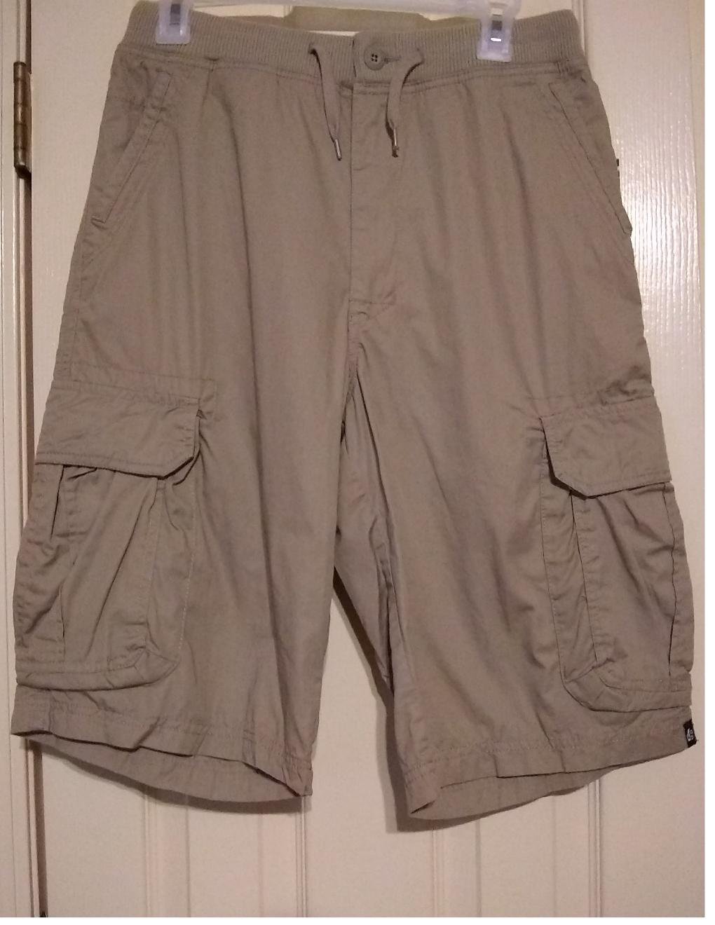 Unionbay Brand Boys Teens Elastic Waist Cargo Shorts 18/20 XL Tan Khaki NEW