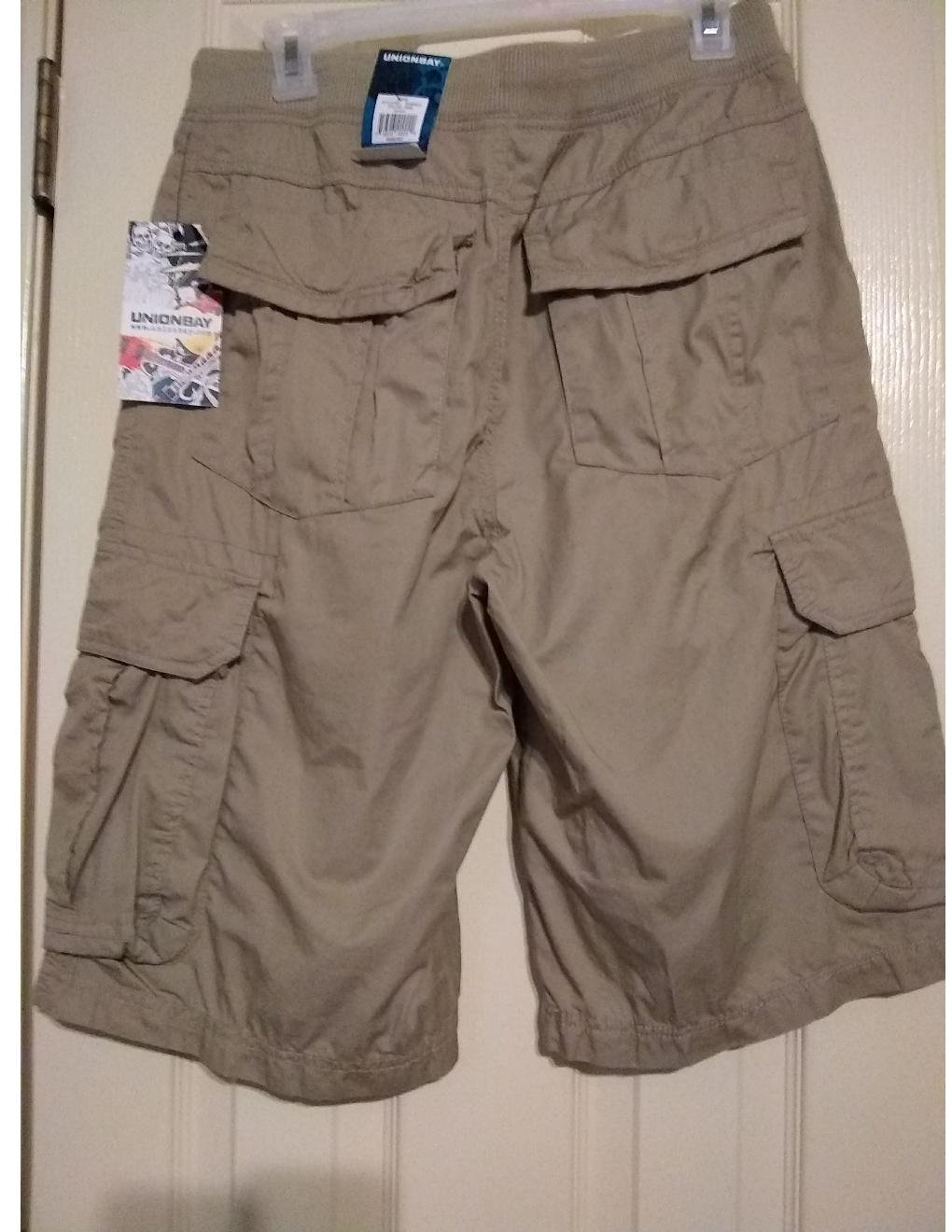 Unionbay Brand Boys Teens Elastic Waist Cargo Shorts 18/20 XL Tan Khaki NEW