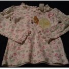 Disney Classic Winnie Pooh Toddler Embroidered Ruffle Cotton Top Tee Floral Size 4T NEW