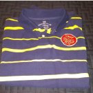 NEW Faded Glory Boys Vintage Wash Striped Polo Golf Style Shirt XL or 14/16 Navy Blue Yellow