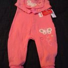 Snugabye Baby Girl One Piece Butterfly Floral Pink Sleep & Play 9 Month NEW