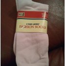 New 2 Pair Solid Crew Socks by Faded Glory Delicate Lavender Casual Socks NEW