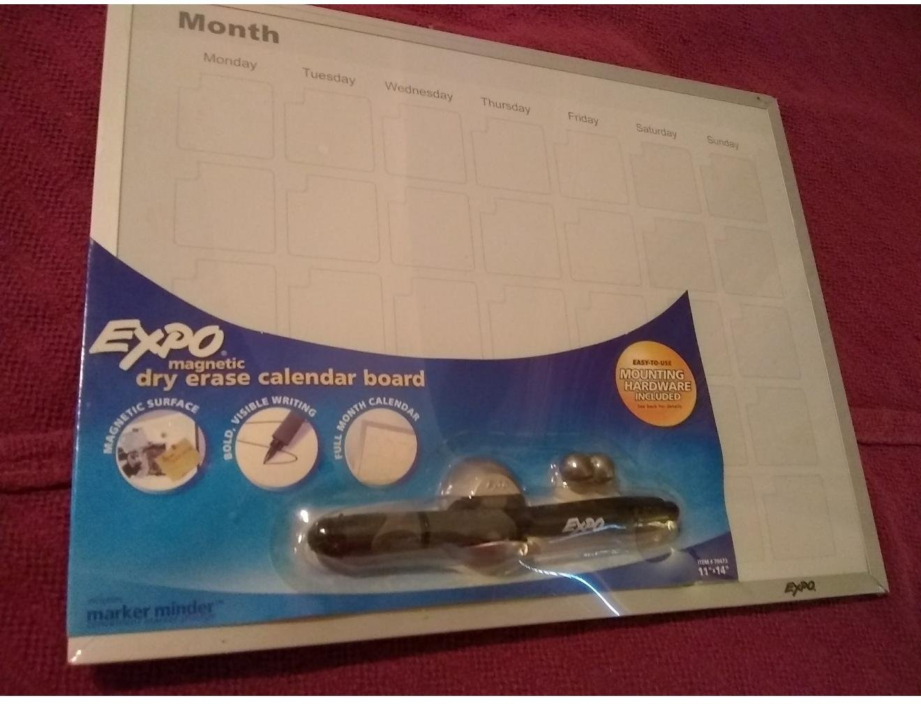 New Expo Magnetic Dry Erase Calendar Board 70473 11 X 14 Inches With