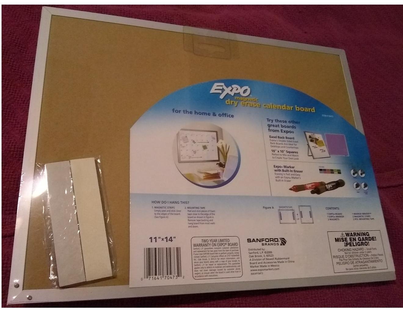 New Expo Dry Erase Calendar Board 70473 11 x 14 Inches with