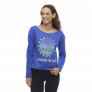 NEW Everlast Brand Womens Sweatshirt Kissed by the Sun Blue Small S