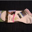 Danskin Now 2-pk. Rayon Bamboo Low Cut Light Density Socks in White Pink Fits Shoe Size 4 to 8 NEW