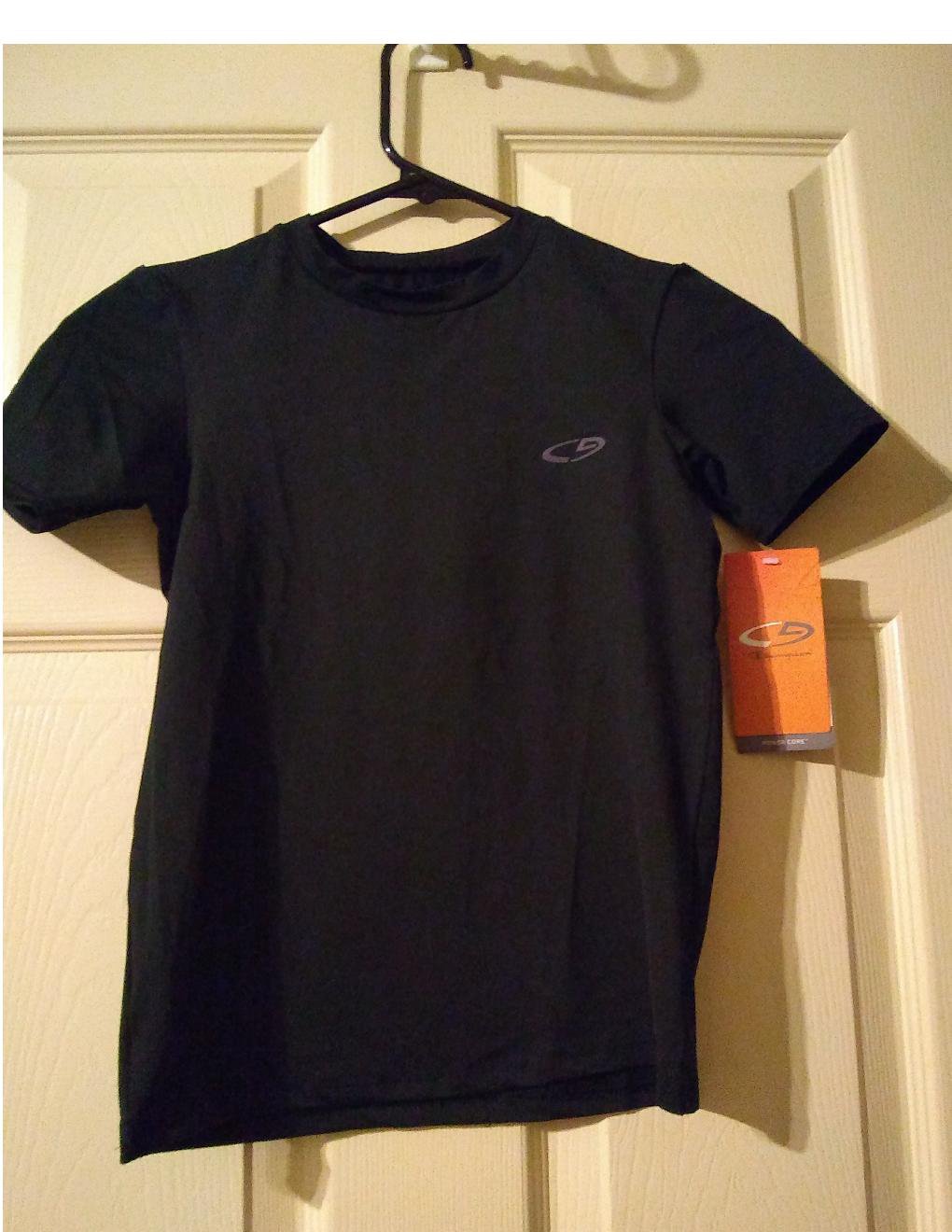 Champion Boys Compression Black Crew Top Shirt NEW Medium M