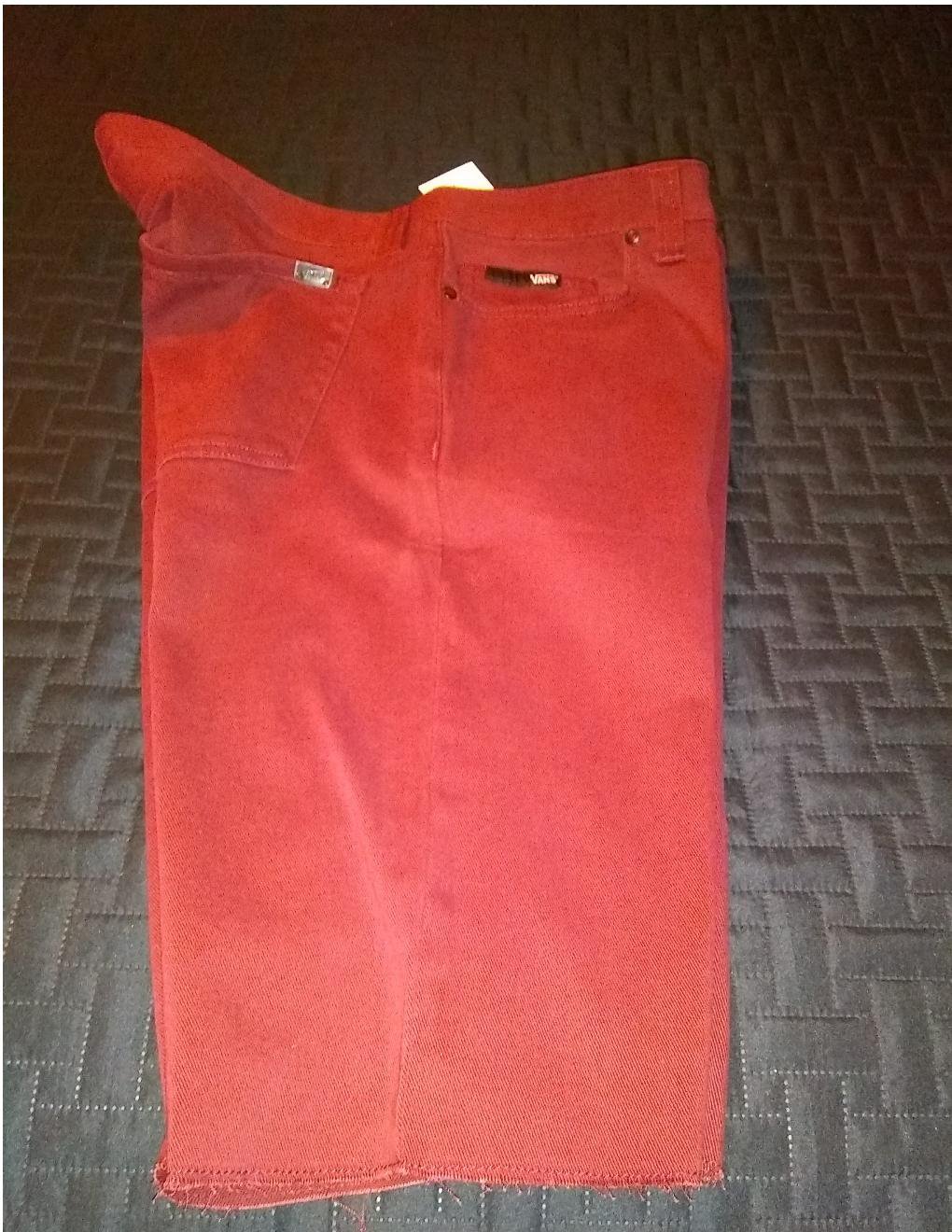 Mens Sz. 36 Dark Red or Merlot Flat Front Raw Edge SLIMBO Shorts by ...