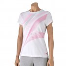 FILA Breast Cancer Awareness TEE T-Shirt Medium or M Womens White Geometric NEW
