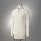 Womens Textured 1/4-Zip Sweater by Croft Barrow Ivory Size Small NEW