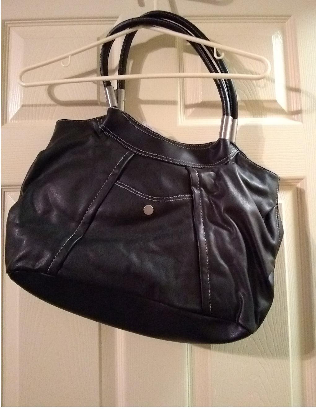 Worthington MICA Shopper in Black Large Size Purse Handbag Faux Leather Satchel Bag NEW