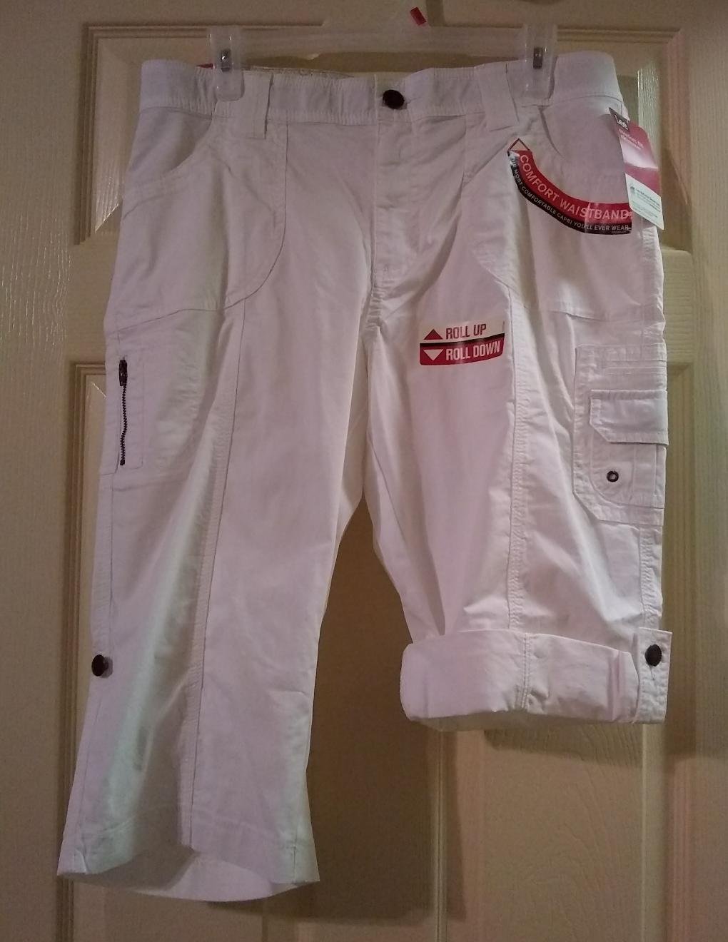 NWT White Lee Comfort Waist Convertible Stretch Skimmer Pants 12 Petite 12P