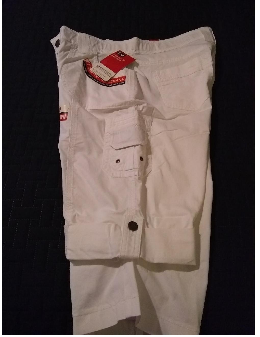 NWT White Lee Comfort Waist Convertible Stretch Skimmer Pants 12 Petite 12P