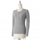 Sonoma Womens Sweater Long Sleeves Henley Style Sweater Sz. Small Gray NEW