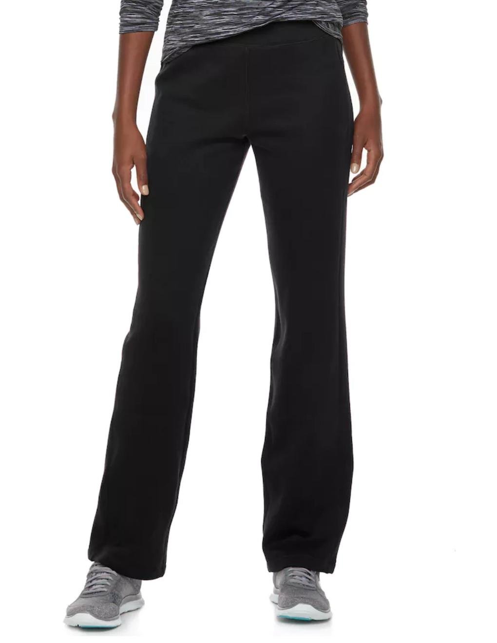 NEW Tek Gear Womens Basic Fleece Dry Tek Pants Black Size Small or S