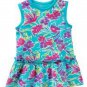 Chaps Infant Drop Waist Floral Dress 2 Pc. Blue Sz. 18 Months with TAGS $30
