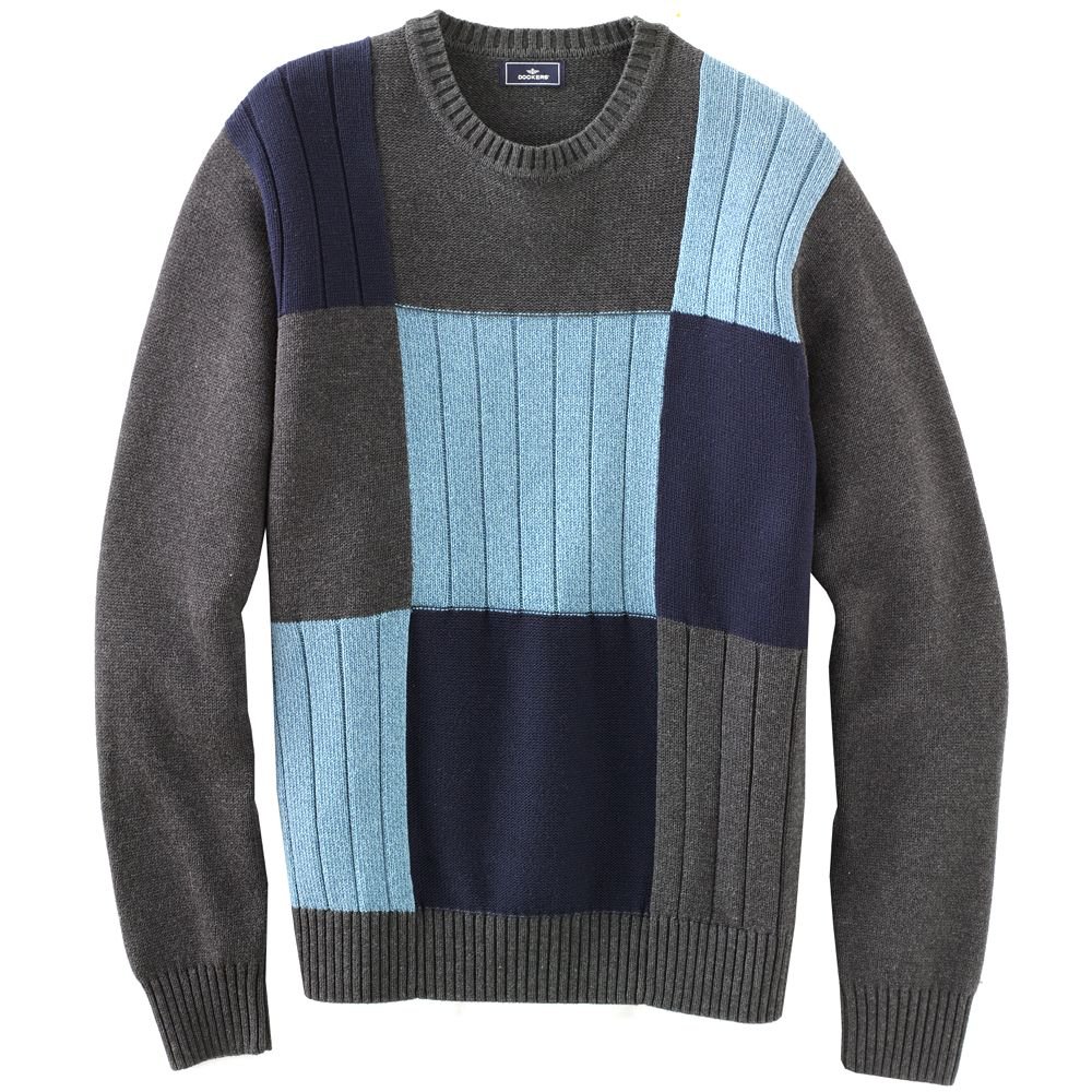 Mens Dockers Patterned Cotton Crewneck Sweater XL or Extra Large Light ...