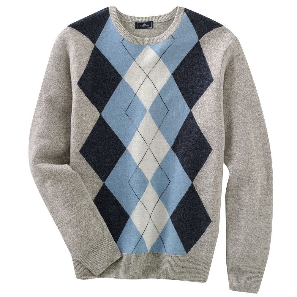 Mens Dockers Dockers Patterned Acrylic Crewneck Sweater 2XL Extra Extra