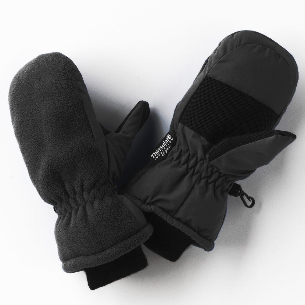 New Sonoma Brand Boys Ski Gloves Medium Size 14/16 Fleece Outer in Black Thinsulate 40 grams