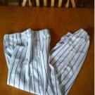NEW Mens Small Baseball Uniform Game Pants White Navy Pin Stripe Eastbay Brand