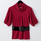 Juniors Lantern Sleeves Cowlneck Sweater by Candie's Candies NEW Sz. Medium M RED