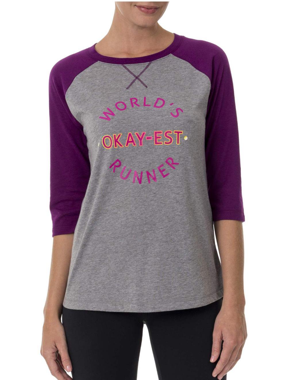 Athletic Works Womens Core Active Graphic Fitspiration Baseball T-Shirt Shirt Tee or Top Medium NEW