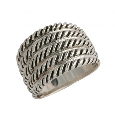 Sterling Silver Ring - Twine or Rope Style Sz. 7 NEW w Gift Box