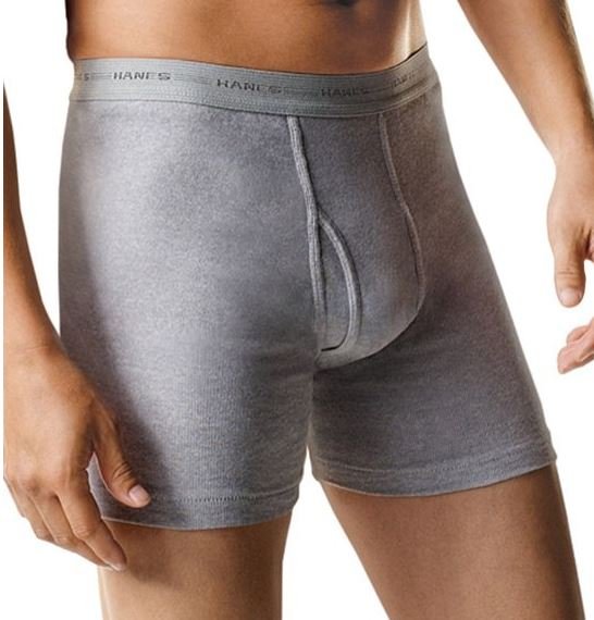 NEW Medium Black/Gray Hanes 5 Pack Mens Underwear TAGLESS Boxer Briefs - Comfort Flex Waistband