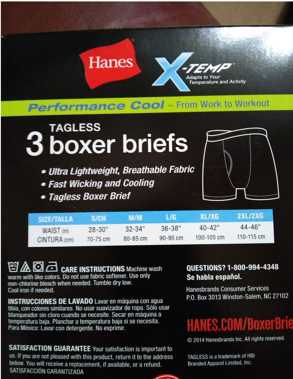 NEW Medium Black/Red Hanes 3 Pack Mens XTemp TAGLESS Boxer Briefs