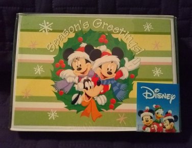 NIP Vintage Out of Print Disney Christmas Holiday Cards Mickey Mouse Seasons Greetings 10 Sets