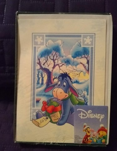 NIP Vintage Out of Print Disney Christmas Holiday Cards Winnie the Pooh Eeore 10 Sets